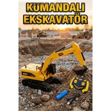 Craftivio Uzaktan Kumandalı Şarjlı Kepçe - Metal Uçlu Işıklı Sesli Ekskavatör - Büyük Boy Oyuncak Iş Makinesi