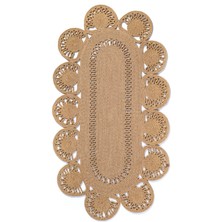 Colore Home Hasır Jüt El Örgüsü Bohem Kilim Oval Jüt Halı Balkon Paspası