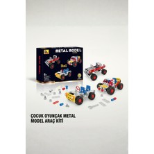 Craftivio 3 In 1 Metal Araba Yapım Seti - 127 Parça Eğitici Mekanik Montaj Oyuncağı Zeka Geliştirici Araç Kiti