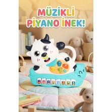 Craftivio Eğitici Müzikli ve Işıklı Sevimli Inek Piyano - Hayvan Sesli Fonksiyonel Bebek Gelişim Oyuncağı