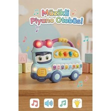 Craftivio Eğitici Müzikli Işıklı Piyano Otobüs - Hayvan Sesli ve Notalı Bebek Aktivite Oyuncağı