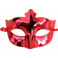 FRY Kırmızı Renk Kostüm Partisi Ekstra Parlak Balo Maskesi 15X10 cm