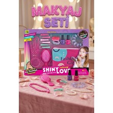 Craftivio Kız Çocuk Oyuncak Makyaj ve Takı Seti - Çantalı, Tokalı, Taraklı Prenses Güzellik Seti