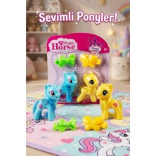 Craftivio 2'li Sevimli Pony At Seti - Toka Aksesuarlı Renkli Figür Oyuncak