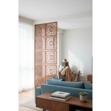 Woodmomente Lazer Kesim Ahşap Paravan 4’lü Set 40X40 cm | Ceviz Renk 3 mm Mdf