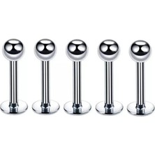 Jaida Moda 316L Cerrahi Çelik Gümüş Renk 5li Set Tragus Helix Piercing