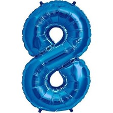 BenimMarifetlerim 8 Rakamı Mavi Folyo Balon 40 Inch 90 cm