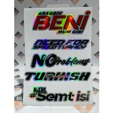 Hologram Kart Araba Arka Cam Yazıları 1 Adet Hologramlı Yeni Model