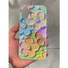 Iphone 16 Plus Uyumlu Hologramlı Çiçek Desenli Kılıf Hologramlı Kenarları Renk Detaylı Silikon Kılıf