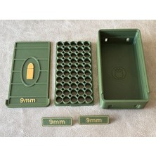KMA Tekstil 9mm Fişek Mühimmat Mermi Saklama Kutusu 50 Kapasiteli