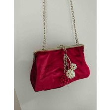 Kadife Kırmızı Çanta