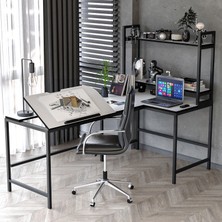 Yasmak 620-B L Masa ,raflı L Şekilli Ofis Masası
