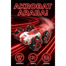 Craftivio Uzaktan Kumandalı Şarjlı Buharlı Akrobat Araba 360 Derece Dönen Işıklı Müzikli 4x4 Drift