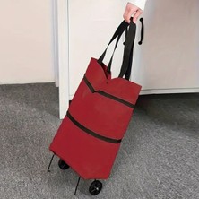 ForWhat Büro Ev Ofis Için Portatif Katlanır Tekerli Pazar Market Çanta Bez Torbası