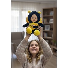 Craftivio Sevimli Bebek Yüzlü Arı Peluş Oyuncak Arı Kostümlü Bebek 25 cm - Yumuşak Uyku Arkadaşı Hediyelik