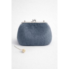 El Çantası - Tavşan Tüylü Kürklü Vintage Çanta