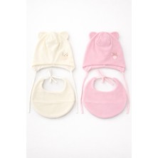 Greenmoon Dış Kısmı Polar Iç Kısmı %100 Pamuk Mama Önlüklü 2'li Bebek Bere