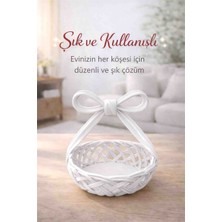 EVORADECO Minimal Tasarımlı Beyaz Dekoratif Sepet