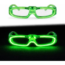 FRY Yeşil LED Işıklı Parti Gözlüğü 3 Modlu – Glow &amp; Gece Eğlence Gözlüğü