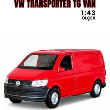 Craftivio Kırmızı 1:43 Ölçek Die Cast Kapıları Açılır Lisanslı Volkswagen Transporter Van Metal Model Araba