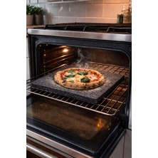 %100 Doğal Bazalt Taşı | Pizza Taşı | Mangal Taşı | Steak Taşı | 30X30X2 cm