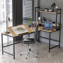 Yasmak 620-E L Masa ,raflı L Şekilli Ofis Masası