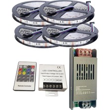 Powerr Led Aydınlatma 20 Metre 12V 60 Ledli Rgb Iç Mekan Şerit LED 20A Slim Trafo 36 A Rf LED Kontrol Üniteli Set