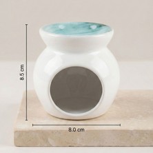 Odrius Modern Seramik Buhurdanlık - Özel Turkuaz Sırlı Koku Yayıcı - Tealight Mumluk ve Aromaterapi Objesi