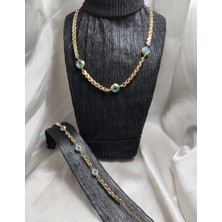 Mumicemum Kadın Kalın Zincir Kolye ve Bileklik Seti Hediye Kutulu