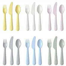 Mjcc Kalas — Çocuk Çatal Bıçak Takımı 18 Parça Bpa Içermeyen Mikrodalga Fırın ve Bulaşık Makinesinde Yıkanabilir — 704.613.85