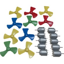 Devre Dünyası 10 Adet Yuvarlak Dc 3V Öğrenci Elektrik Deney Motoru ve 10 Adet Pervane