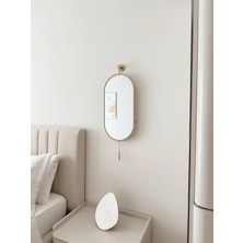 Wallover Design Büyük Boy 30X80 Serenity Gold Ayna, Dekoratif Modern Dresuar, Duvar Aynası