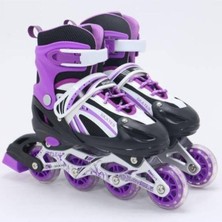 Depomiks Avm Mor Renk Işıklı Çocuk Pateni Ayarlanabilir Alıştırma Pateni