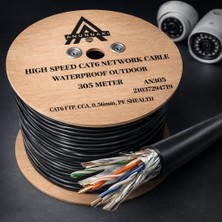 Anunnaki AN305 Cat6 Ftp Outdoor Dış Mekan Ip Kamera Kablosu 305 Metre Pe Ceket Folyolu Poe Internet Kablosu