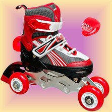 Depomiks Avm Paten Ayarlanabilir 2+1+1 Işıklı Metal Gövde Alıştırma Pateni Çantalı Arka Stop Işıklıdır