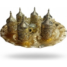 Be Beauty Hanzade Serisi: 6 Kişilik Osmanlı Mirası Altın Yaldızlı Kahve Takımı – Tepsi ve Lokumluk Dahil