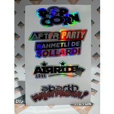 Hologram Kart Araba Arka Cam Yazıları 1 Adet Hologramlı Yeni Model