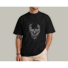 Kidilia Kuru Kafa Tasarımlı %100 Pamuku Bisiklet Yaka Unisex T-Shirt Model 3