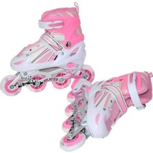 Depomiks Avm Işıklı Silikon Teker Numara Ayarlanabilir Alüminyum Gövde Çocuk Alıştırma Pateni 2 Fonksiyon