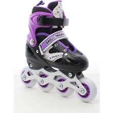 Depomiks Avm Mor Paten Işıklı Silikon Teker Ayarlanabilir Metal Gövde Çocuk Alıştırma Pateni 2 Fonksiyon