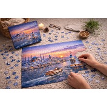 Exin Ahşap Istanbul Kış Manzarası 500 Parça Puzzle | Kız Kulesi & Tarihi Yarımada | Yetişkin Puzzle