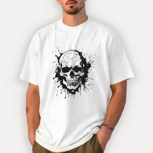 Kidilia Kuru Kafa Tasarımlı %100 Pamuku Bisiklet Yaka Unisex T-Shirt Model 2