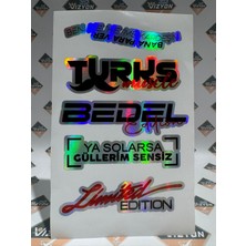 Hologram Kart Araba Arka Cam Yazıları 1 Adet Hologramlı Yeni Model