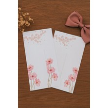 Emtory Home 10 Adet Kesikli Toka Kartı - Kalın Kuşe (5991) Bandana Kartı - 9X14CM - Pembe Çiçek - Toka Yoktur