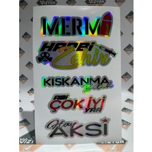Hologram Kart Araba Arka Cam Yazıları 1 Adet Hologramlı Yeni Model