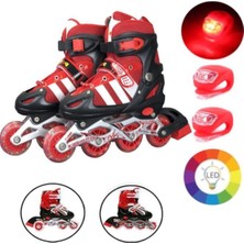 Depomiks Avm Işıklı Silikon Tekerlekli Ayarlanabilir Çocuk Alıştırma Paten 2 Fonksiyon 2'li Çakar LED