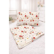 Buem Shop Luvia Uğur Böceği Desenli Müslin Bebek Battaniyesi ve Yastık Seti %100 Pamuk Yastık Içi Dahil