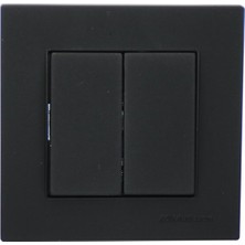 Mutlusan RİTA-2220 402 0284 Poşetli Siyah - Komütatör - 2li Anahtar Priz Vidalı - Çerçeveli (5224)