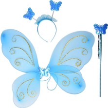 MiraLive Kelebek Kanadı Tacı Asası Mavi Renk