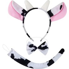 Toptan Perpa Inek Kostüm Aksesuar Seti 3 Lü - Taç Papyon Kuyruk